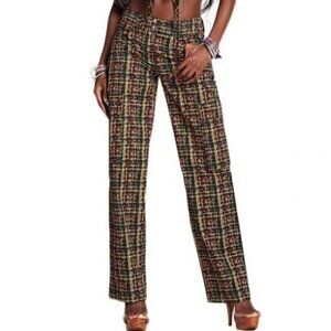 I.AM.GIA Dante Cargo Pants Plaid Straight Leg Sz XS